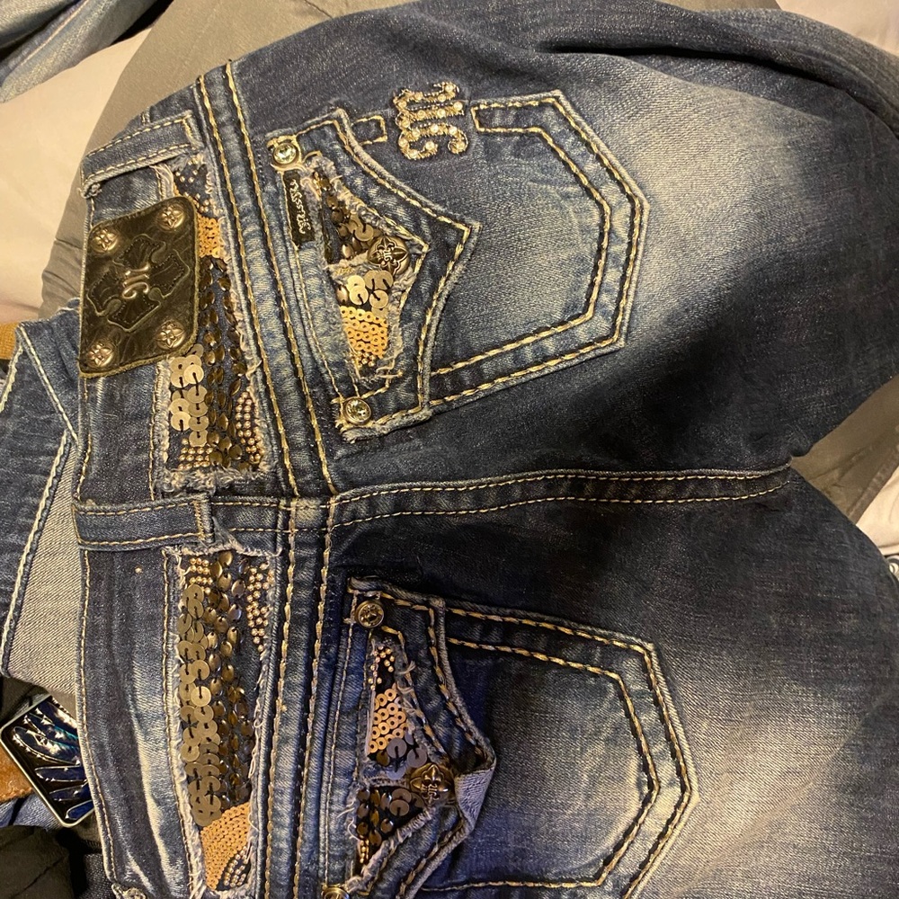 Women’s  Blue Jeans with Sequin Detail